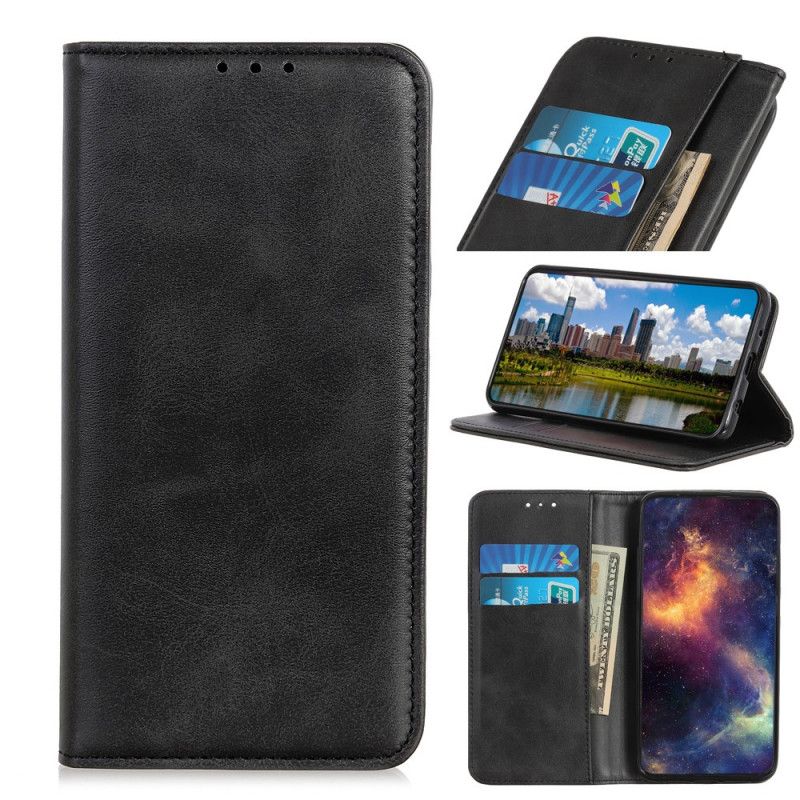 Folio Deksel Samsung Galaxy Note 20 Svart Elegant Delt Skinn