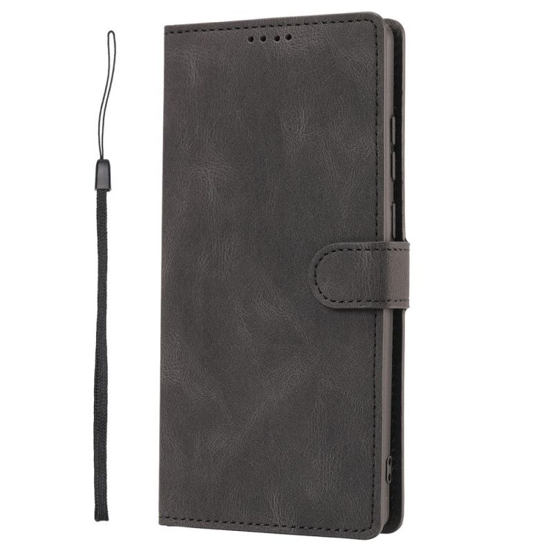 Folio Deksel Samsung Galaxy Note 20 Svart Klassisk Retro Skinnstil