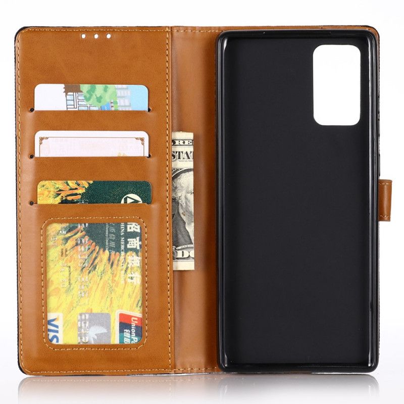 Folio Deksel Samsung Galaxy Note 20 Svart Oxford