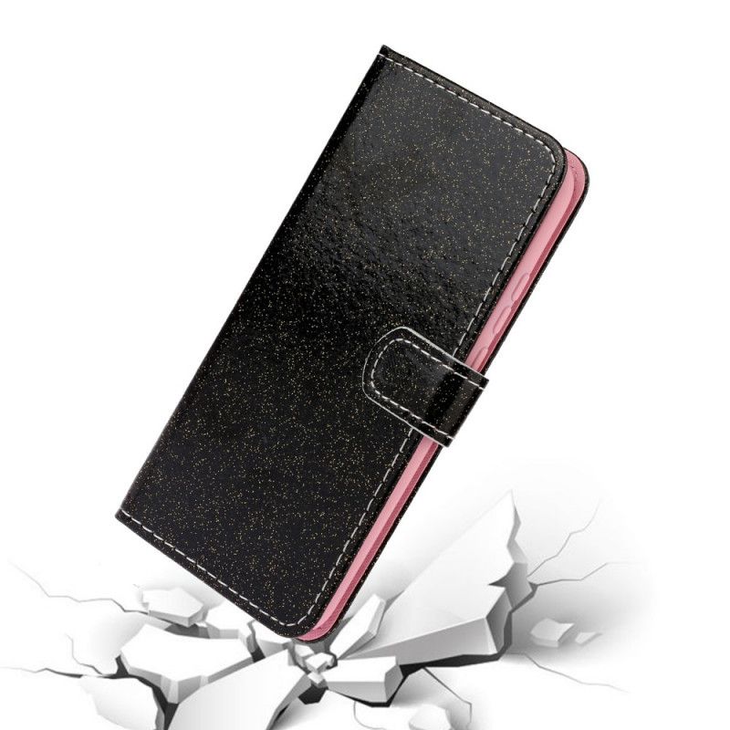 Folio Deksel Samsung Galaxy Note 20 Svart Paljetter Anti-fall