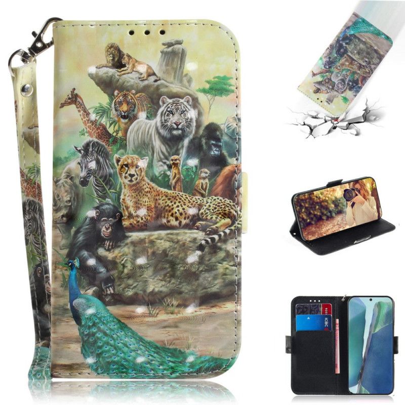 Folio Deksel Samsung Galaxy Note 20 Tanga Safaridyr Anti-fall