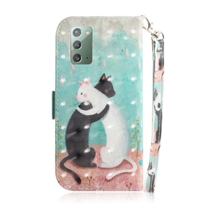 Folio Deksel Samsung Galaxy Note 20 Thong Cat Friends Beskyttelse