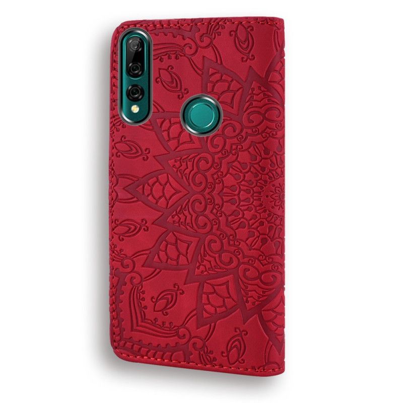 Folio Deksel Huawei P Smart Z Svart Blomstertrykk Anti-fall