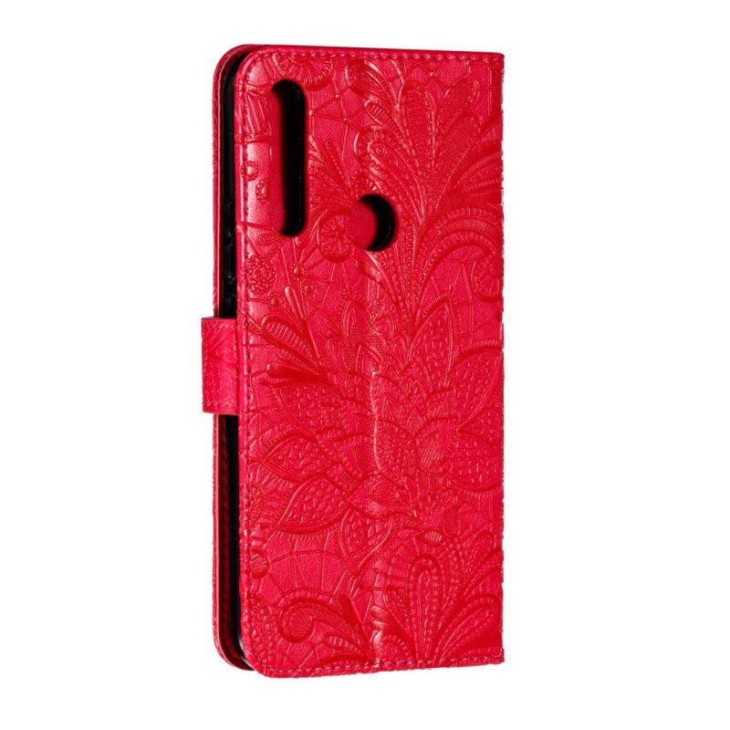 Lærdeksel Folio Deksel Huawei P Smart Z Rose Gold Tribal Thong Blomster