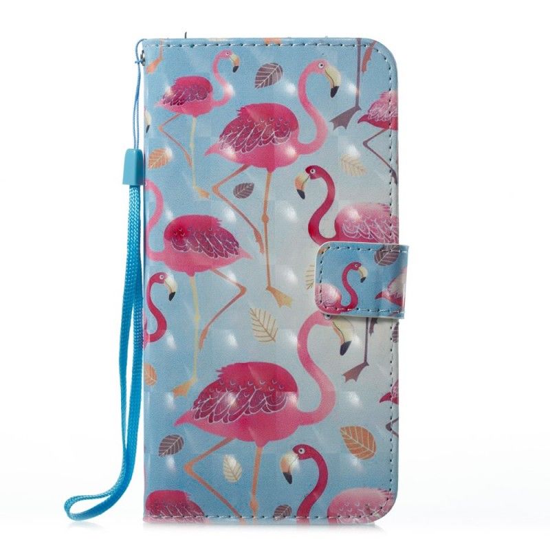 Folio Deksel for iPhone 7 Plus / 8 Plus Hvit Flere Flamingoer