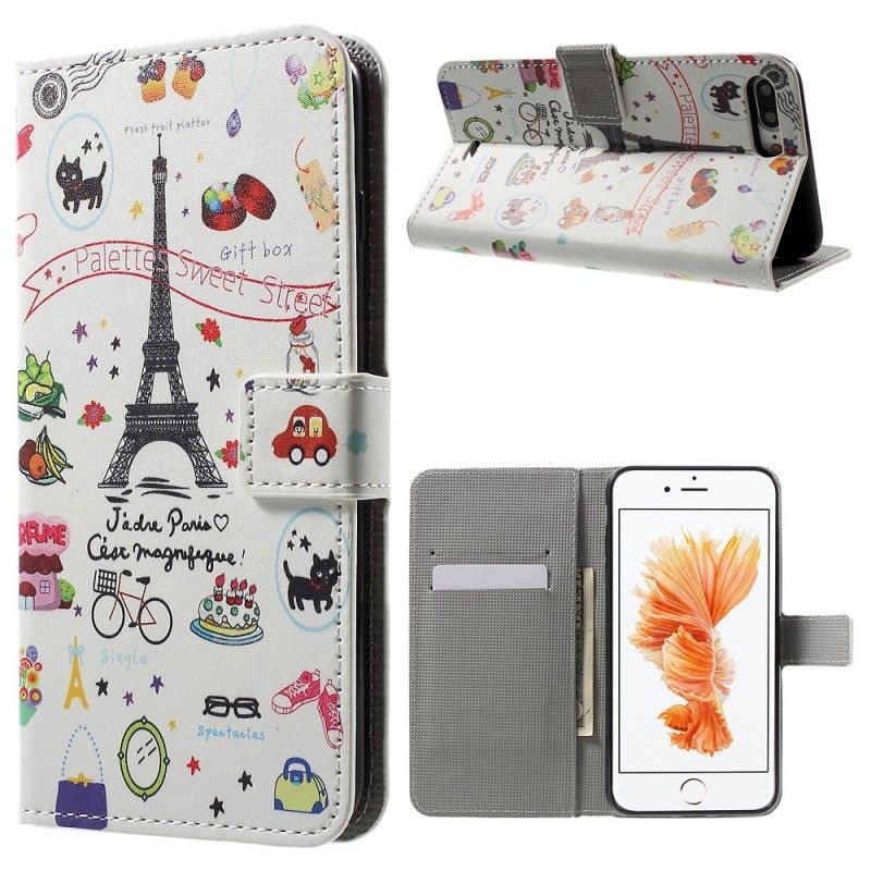 Folio Deksel iPhone 7 Plus / 8 Plus Jeg Elsker Paris Beskyttelse