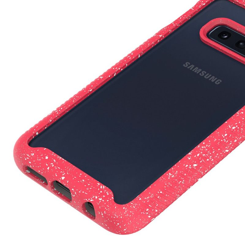 Deksel Samsung Galaxy S10e Hvit Glitterkantdesign Beskyttelse