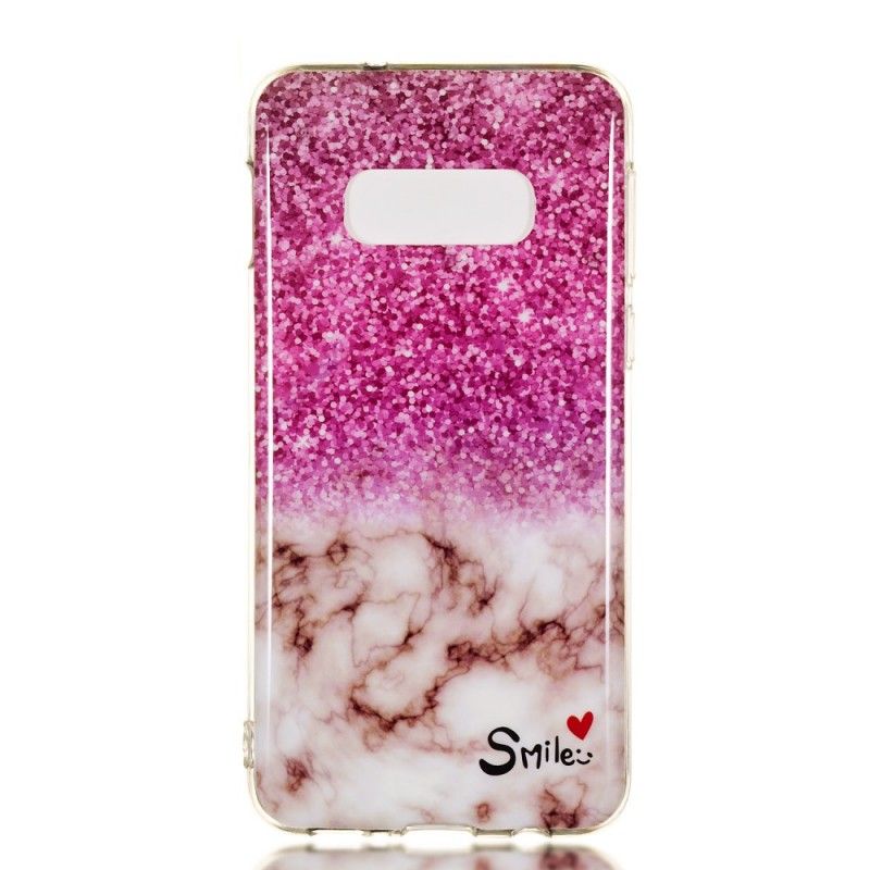 Deksel Samsung Galaxy S10e Marmorglitter Og Smil