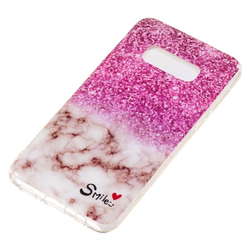 Deksel Samsung Galaxy S10e Marmorglitter Og Smil