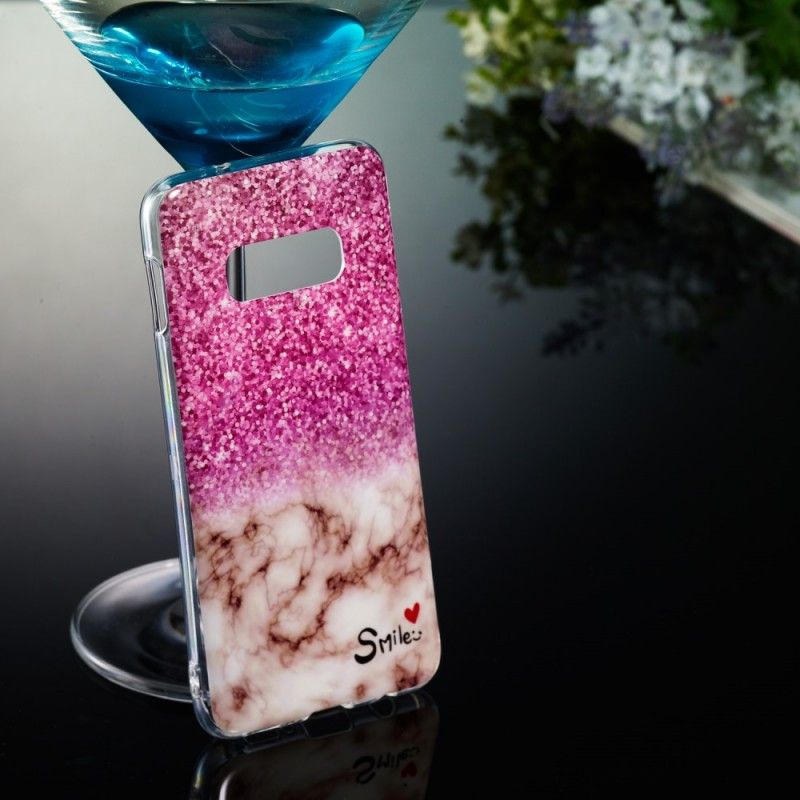 Deksel Samsung Galaxy S10e Marmorglitter Og Smil