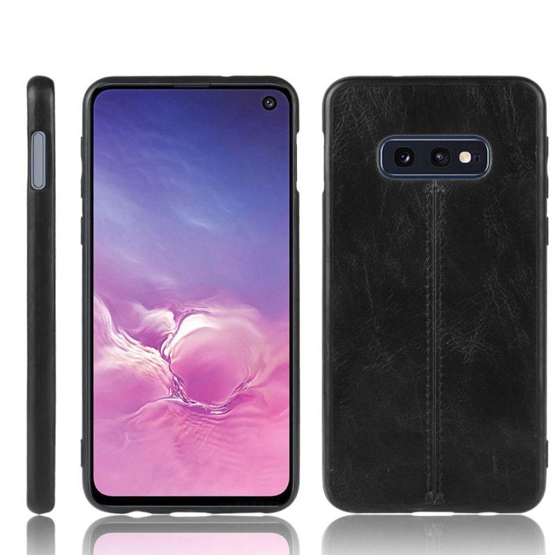 Deksel Samsung Galaxy S10e Svart Sydd Skinneffekt Anti-fall