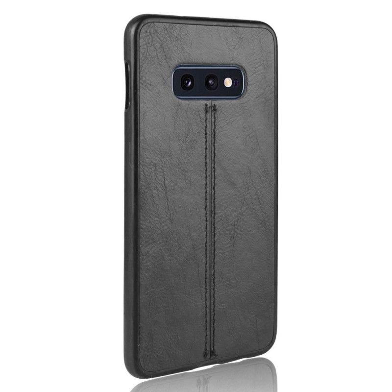 Deksel Samsung Galaxy S10e Svart Sydd Skinneffekt Anti-fall