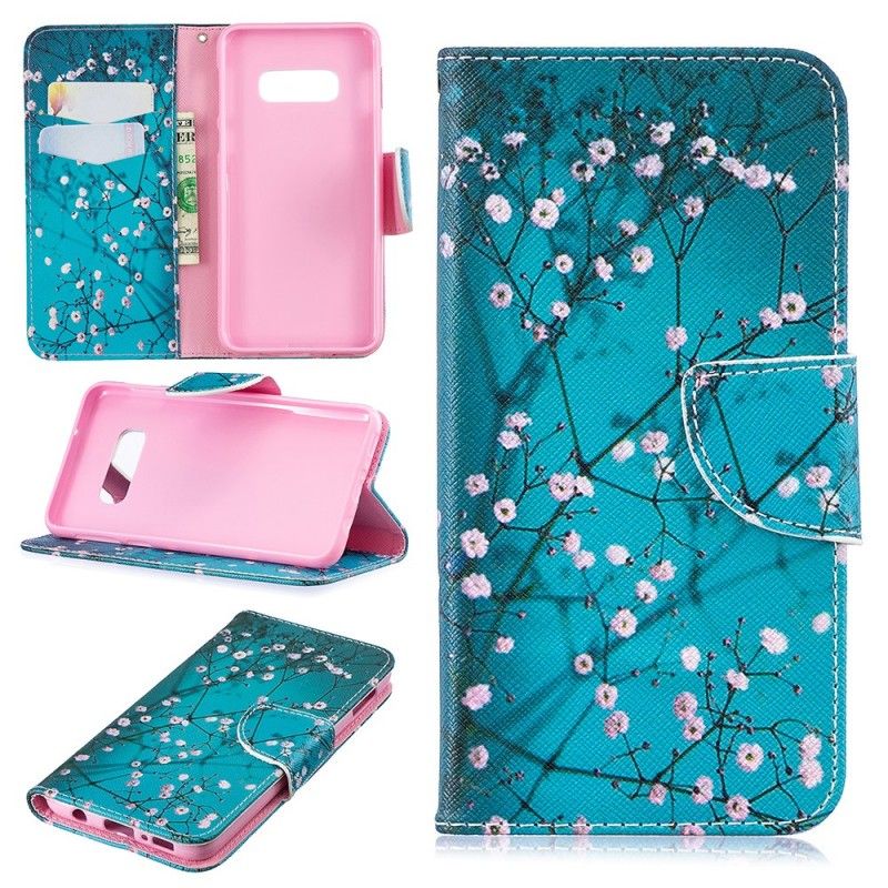 Folio Deksel for Samsung Galaxy S10e Blomstrende Tre