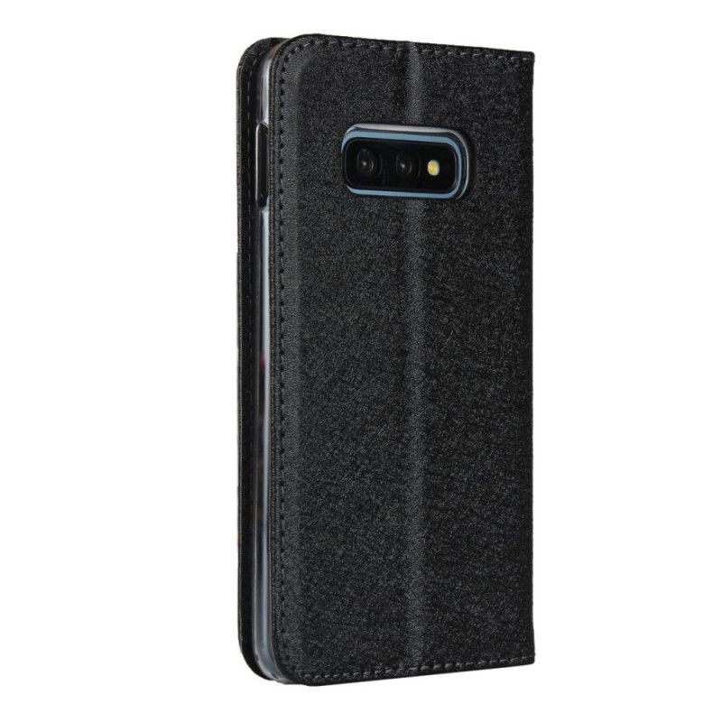 Folio Deksel for Samsung Galaxy S10e Svart Myk Skinnstil Med Stropp