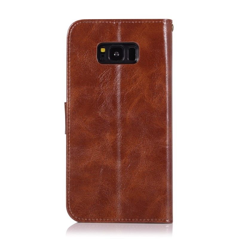 Folio Deksel Samsung Galaxy S10e Vintage Skinneffekt Med Stropp