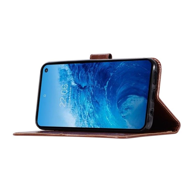 Folio Deksel Samsung Galaxy S10e Vintage Skinneffekt Med Stropp