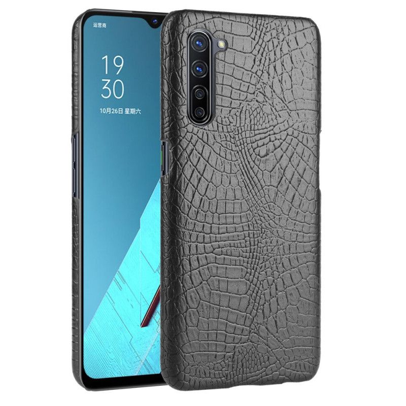 Deksel Oppo Find X2 Lite Svart Krokodillehudeffekt