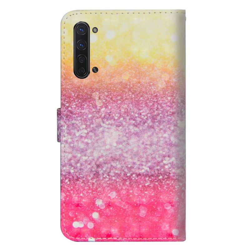 Folio Deksel Oppo Find X2 Lite Gradient Magenta Glitter Anti-fall