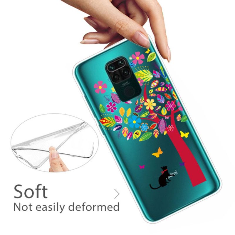 Deksel for Xiaomi Redmi Note 9 Katt Under Det Fargede Treet