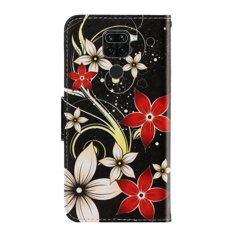 Folio Deksel for Xiaomi Redmi Note 9 Fargerike Stropper