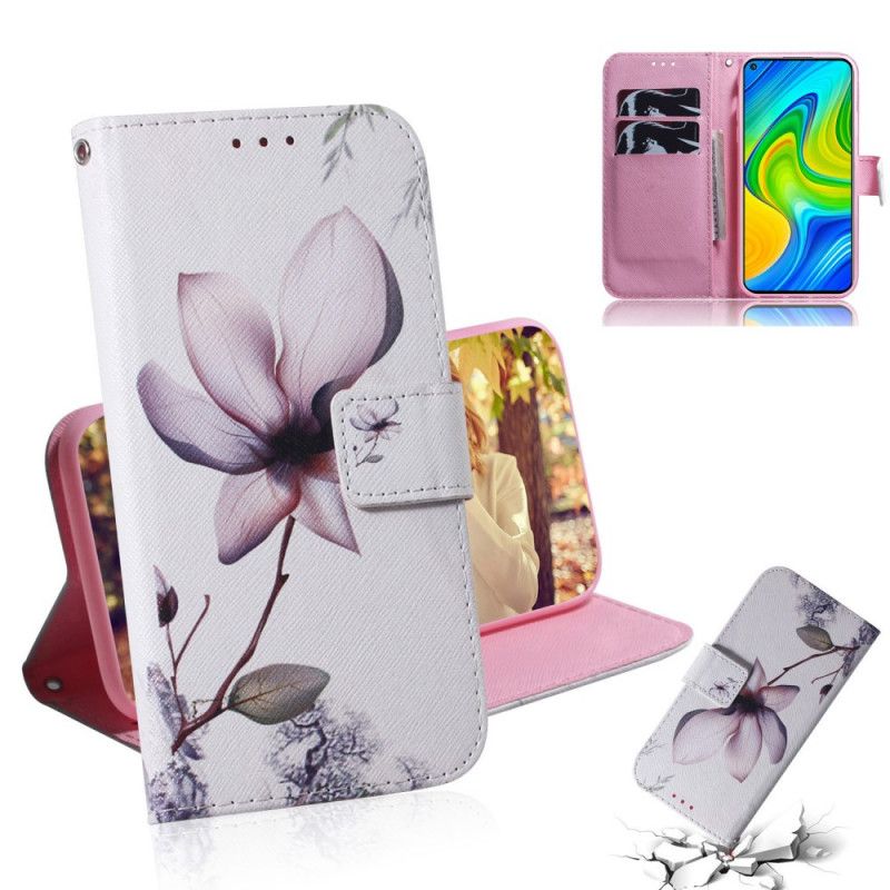 Folio Deksel for Xiaomi Redmi Note 9 Gammel Roseblomst