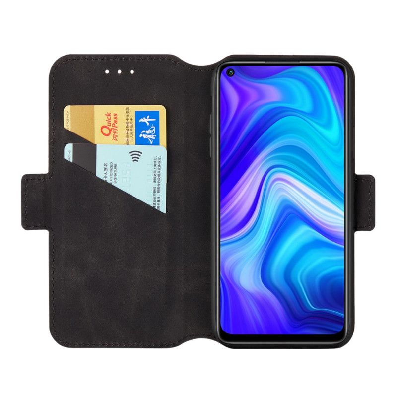 Folio Deksel for Xiaomi Redmi Note 9 Svart To-Tone Vertikal Linje