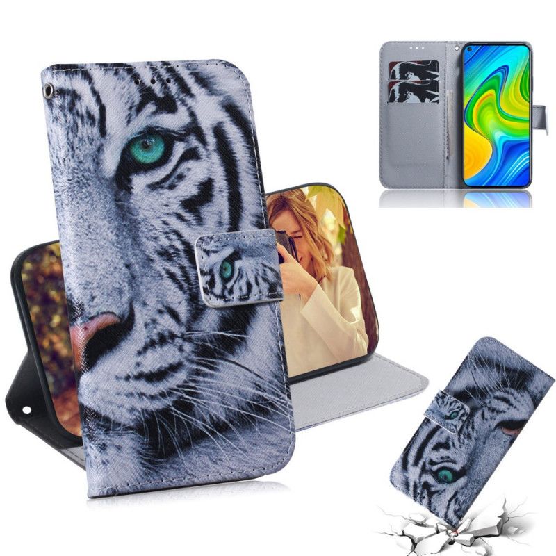 Folio Deksel for Xiaomi Redmi Note 9 Tigeransikt