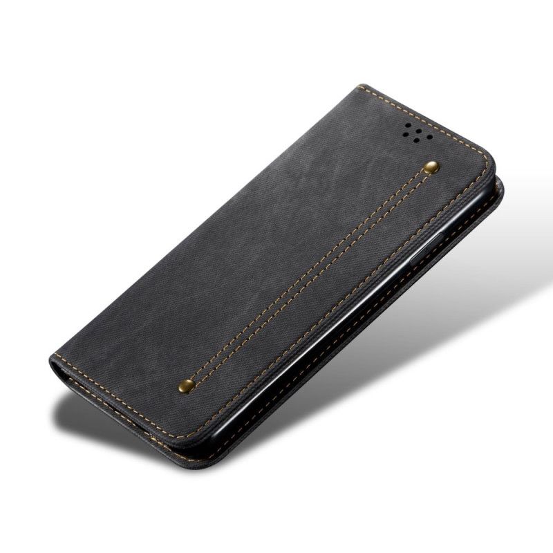 Folio Deksel Xiaomi Redmi Note 9 Svart Jeansstoff