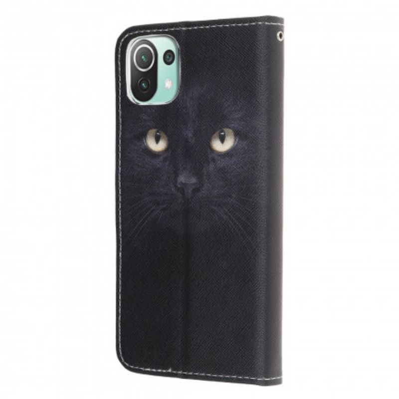 Folio Deksel Xiaomi Mi 11 Lite 5g Ne / Mi 11 Lite 4g / 5g Black Cat Eyes