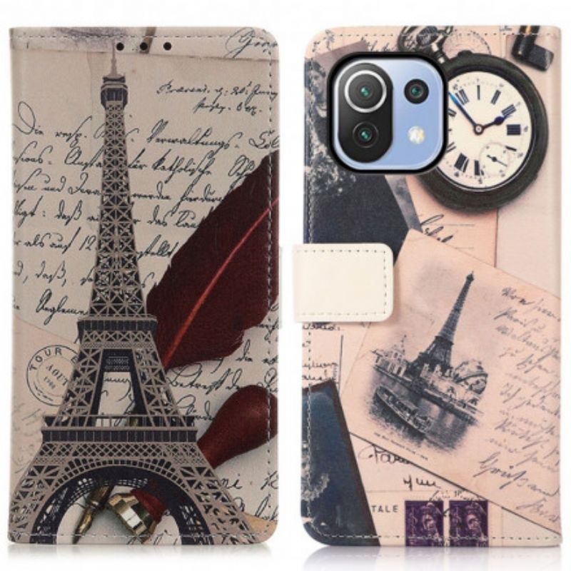 Folio Deksel Xiaomi Mi 11 Lite 5g Ne / Mi 11 Lite 4g / 5g Eiffeltårnet Til Poeten Beskyttelse Deksel