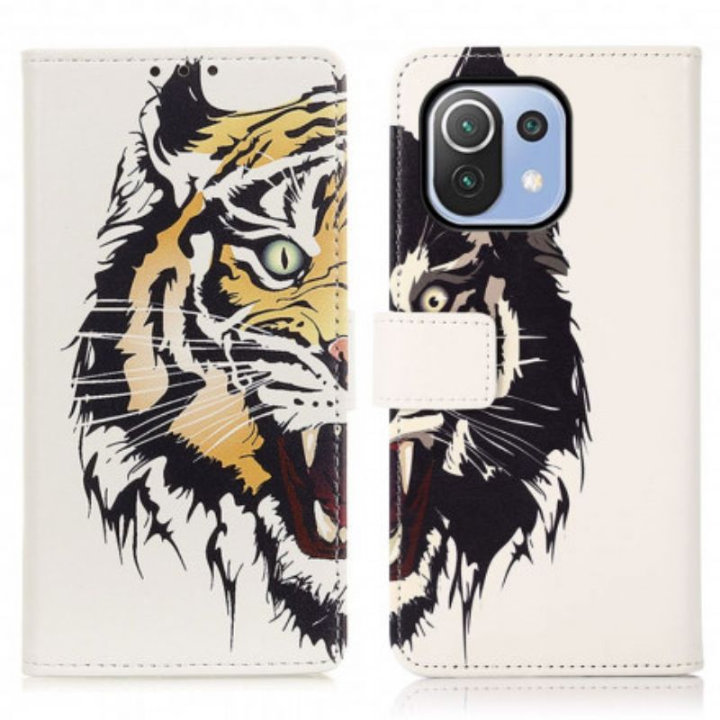 Folio Deksel Xiaomi Mi 11 Lite 5g Ne / Mi 11 Lite 4g / 5g Fierce Tiger Beskyttelse Deksel