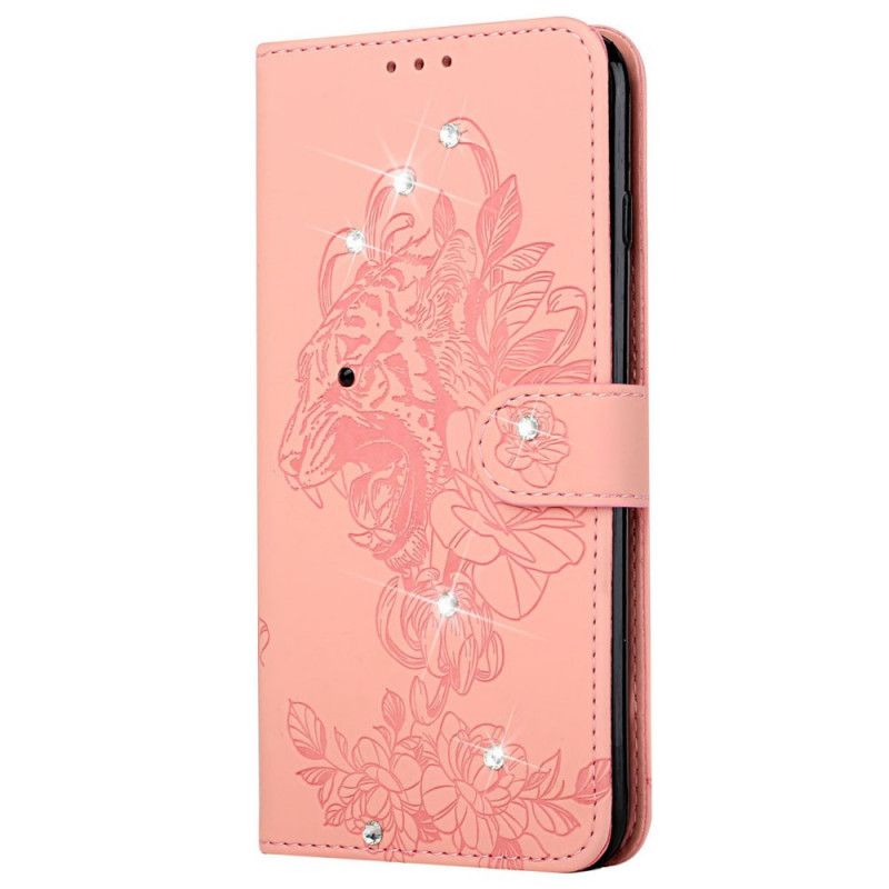 Folio Deksel Google Pixel 6 Pro Barokk Tiger And Strass