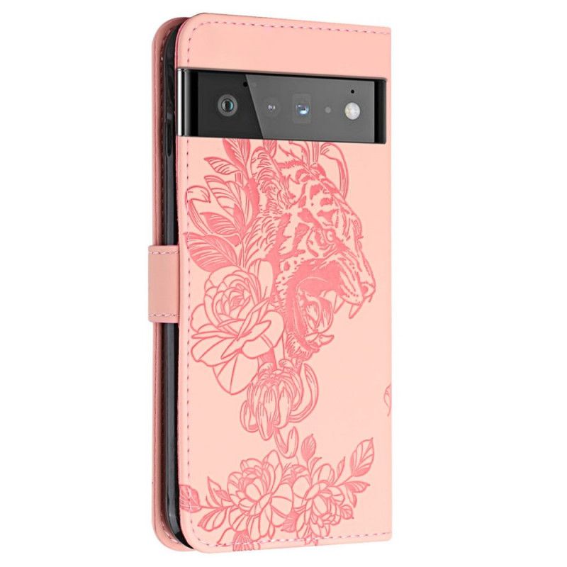 Folio Deksel Google Pixel 6 Pro Barokk Tiger And Strass