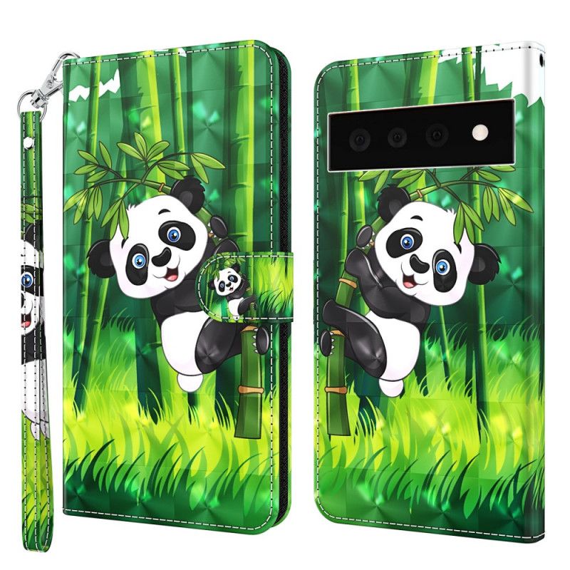 Folio Deksel Google Pixel 6 Pro Panda Og Bambus