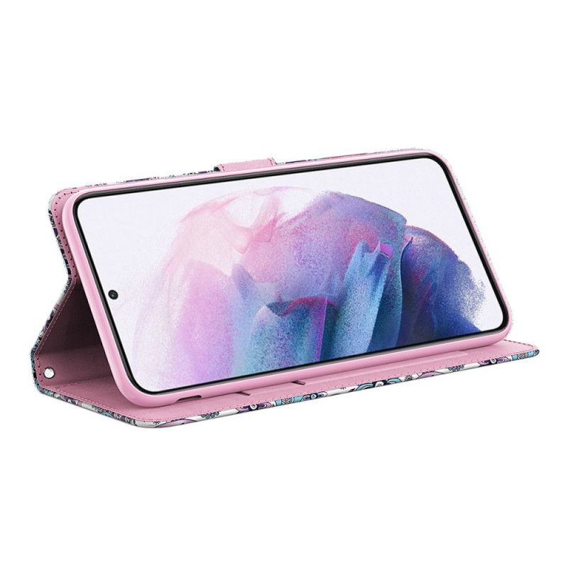 Folio Deksel Google Pixel 6 Pro Rosa Tre Og Svart Katt