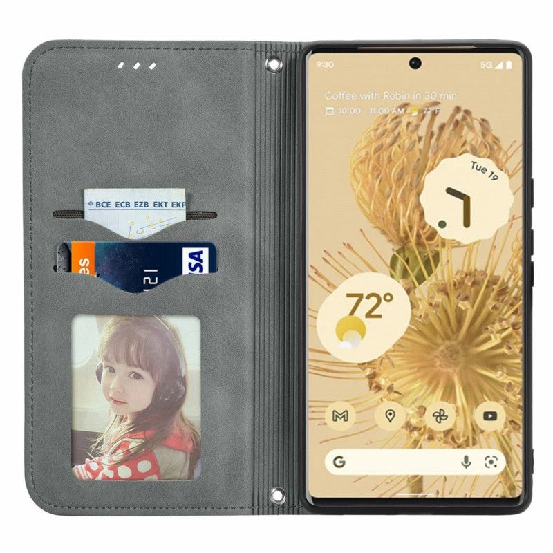 Folio Deksel Lær Google Pixel 6 Pro Mobildeksel Skin-touch Vintage Design