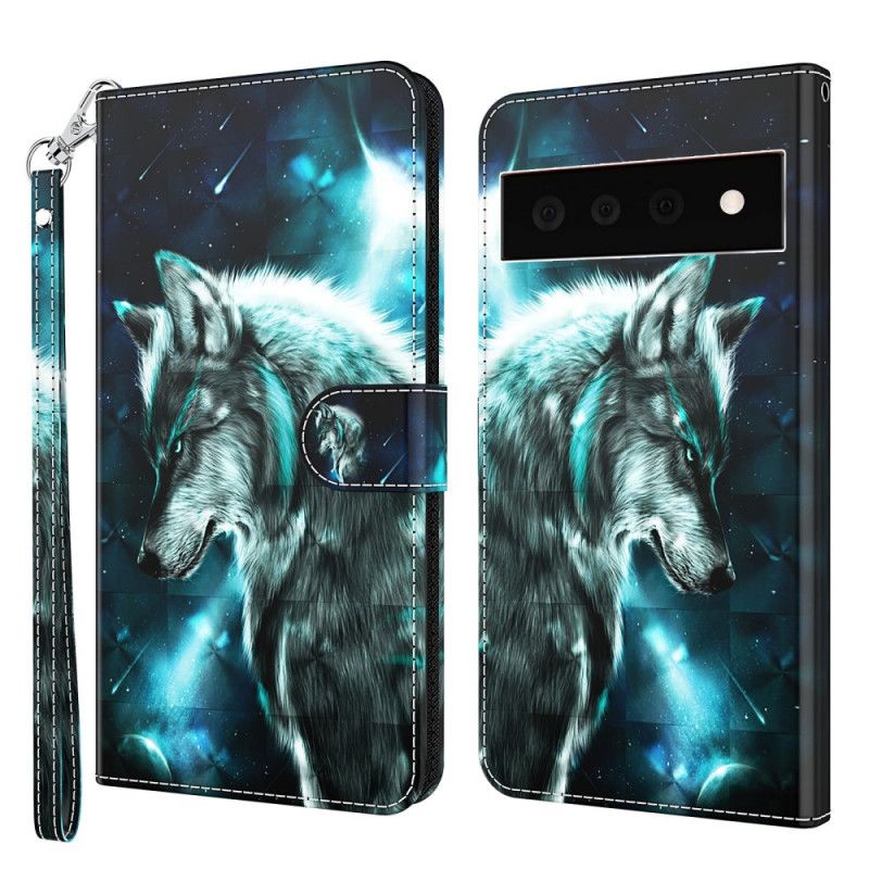 Lærdeksel Folio Deksel Google Pixel 6 Pro Majestic Wolf