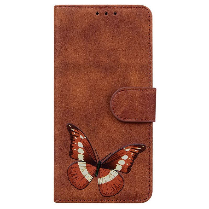 Lærdeksel Folio Deksel Google Pixel 6 Pro Mobildeksel Skin-touch Butterfly