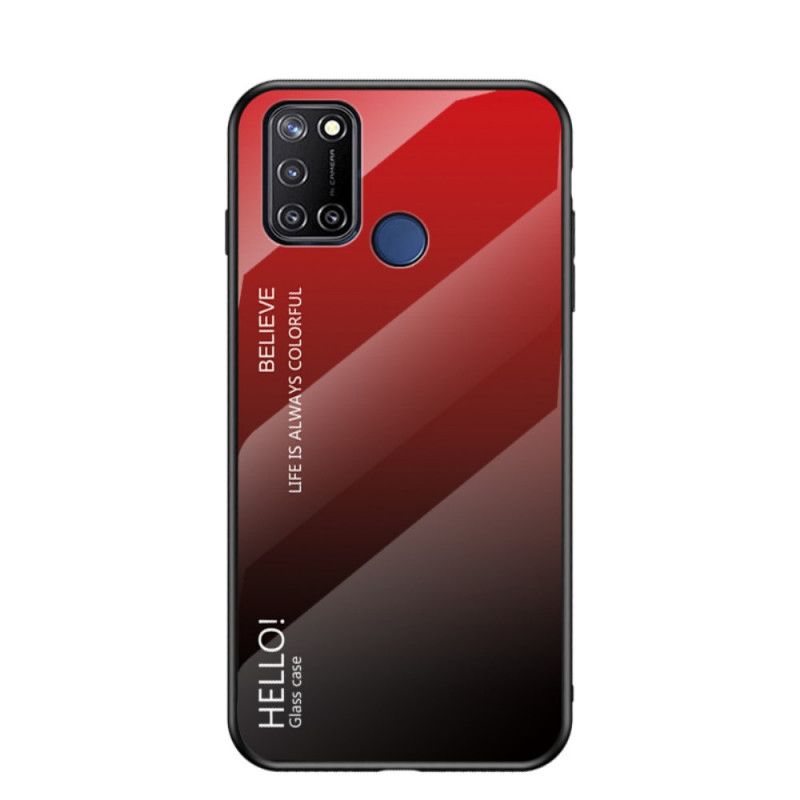 Deksel for Realme 7i Svart Hei Herdet Glass