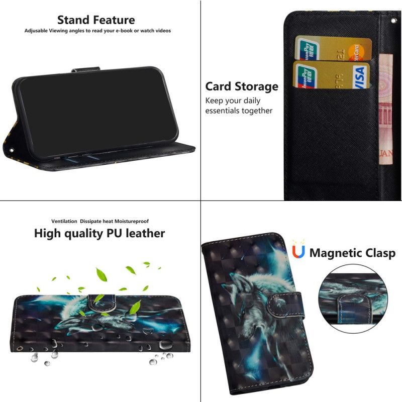 Folio Deksel for Oppo Find X2 Neo Majestetisk Ulv