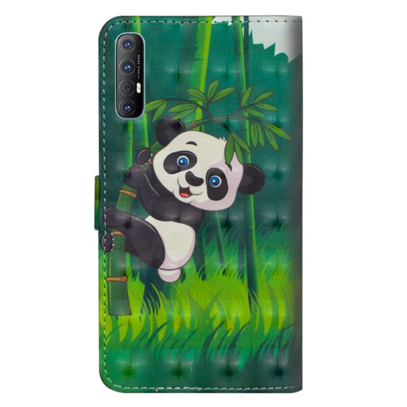 Folio Deksel for Oppo Find X2 Neo Panda Og Bambus