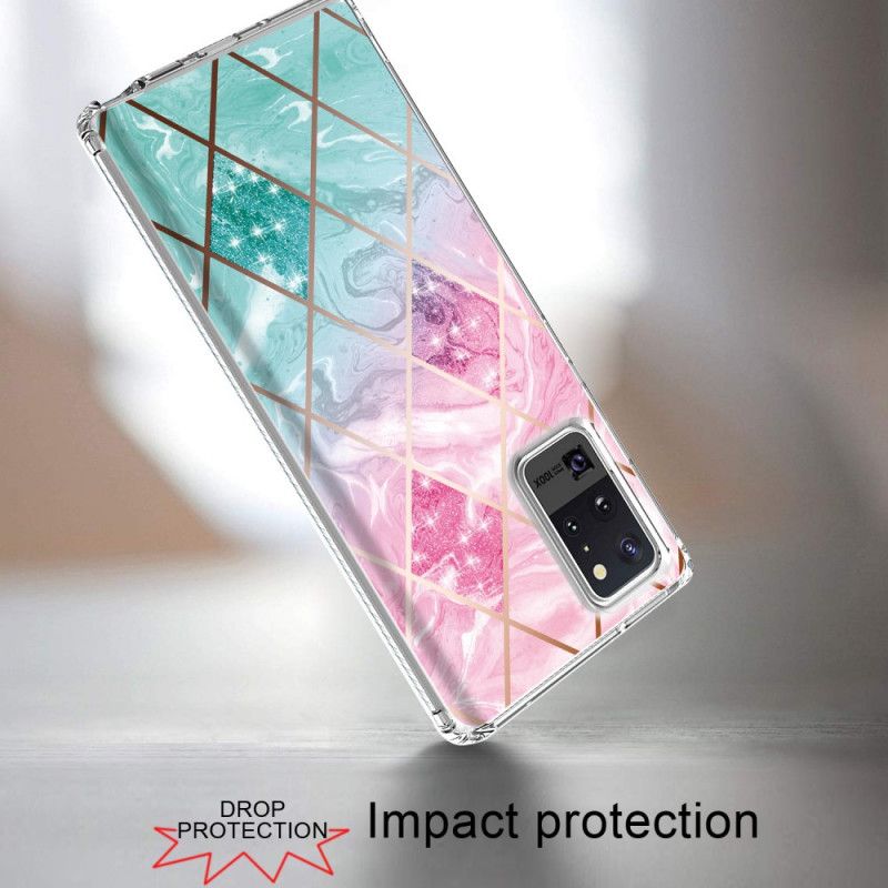 Deksel Samsung Galaxy Note 20 Ultra Rosa Marmorglitter I Fliser