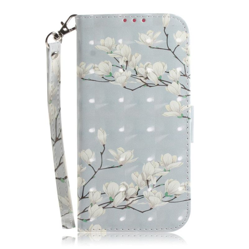 Folio Deksel for Samsung Galaxy Note 20 Ultra Blomstrende Tre Med Tanga