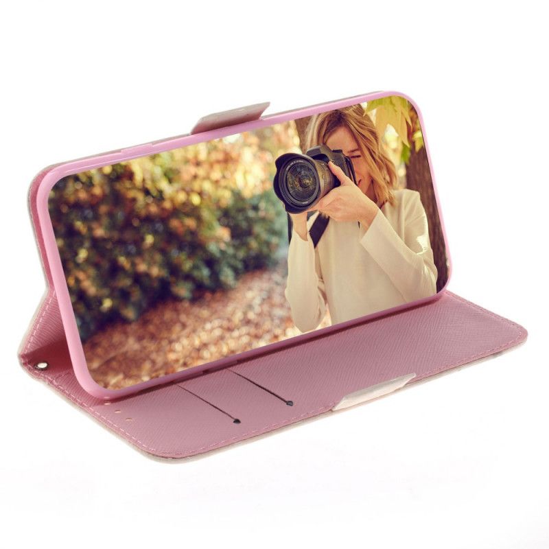 Folio Deksel for Samsung Galaxy Note 20 Ultra Blomstrende Tre Med Tanga