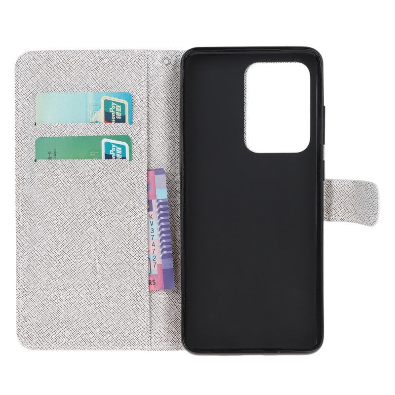 Folio Deksel for Samsung Galaxy Note 20 Ultra Diamantsommerfugler Med Tanga