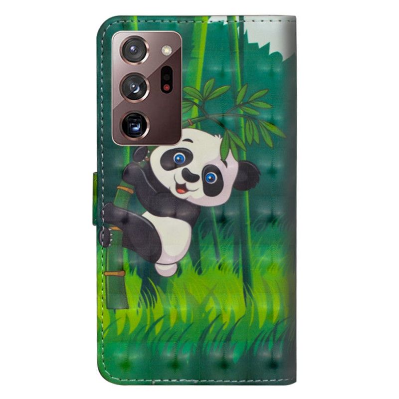 Folio Deksel for Samsung Galaxy Note 20 Ultra Panda Og Bambus