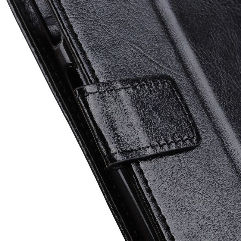 Folio Deksel for Samsung Galaxy Note 20 Ultra Svart Skinnende Fuskeskinn