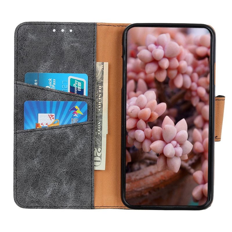 Folio Deksel for Samsung Galaxy Note 20 Ultra Svart Vintage Delt Skinn