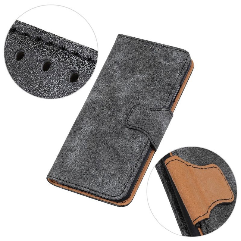 Folio Deksel for Samsung Galaxy Note 20 Ultra Svart Vintage Delt Skinn