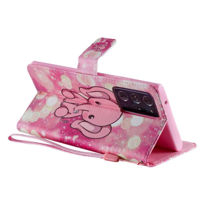 Folio Deksel Samsung Galaxy Note 20 Ultra Babyrosa Elefant Anti-fall